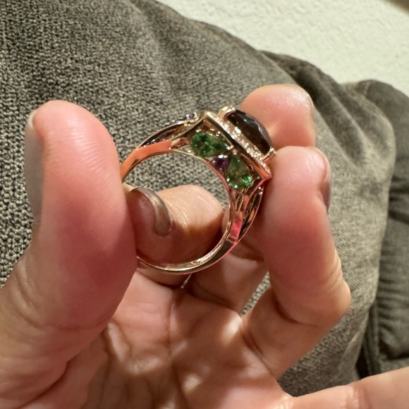 Sold! LeVian,Tsavorite,Rhodolite,Citrine,Smokey Quartz 14K Rose Gold Ring 7.5 - Picture 14 of 14